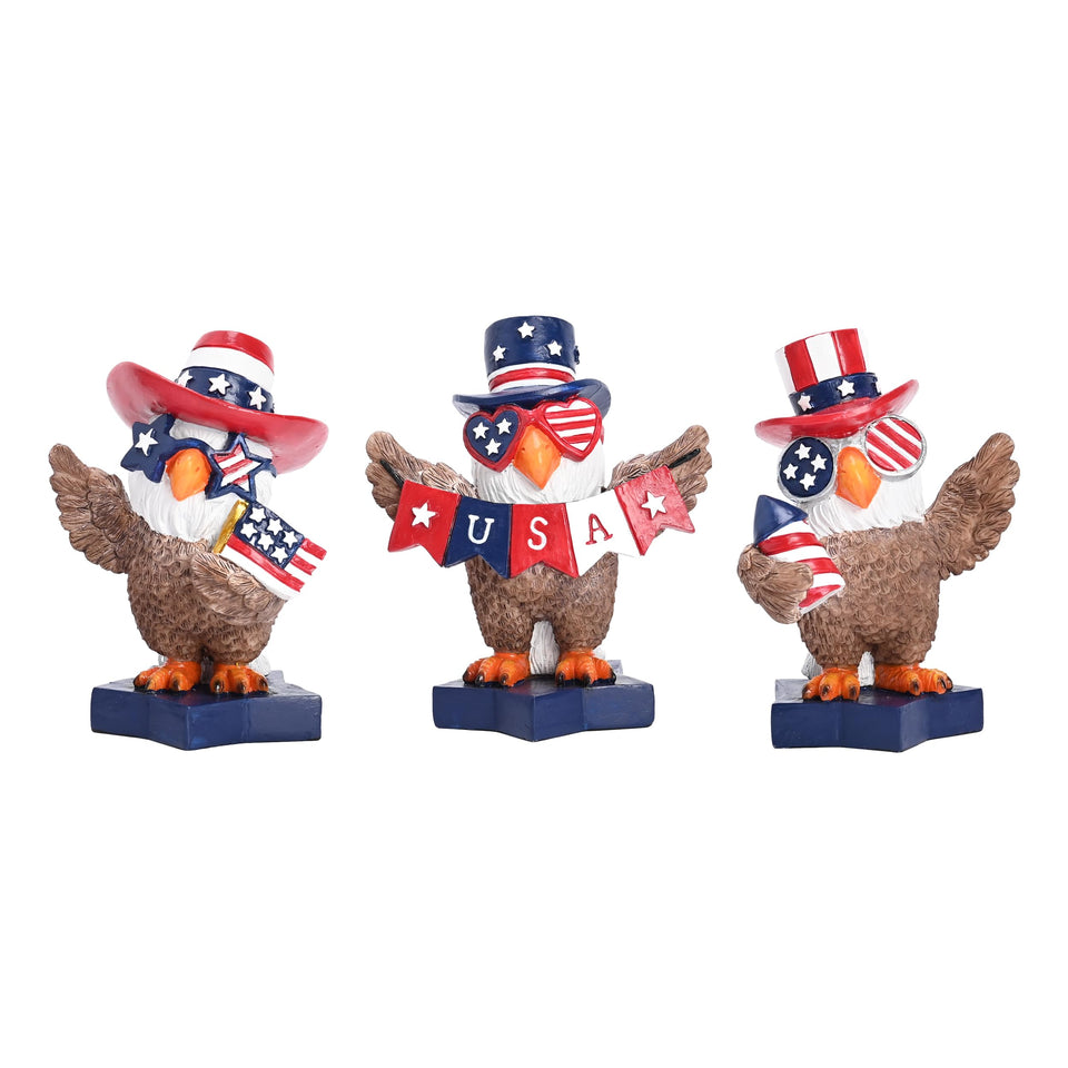 Valery Madelyn eagle statue with stars and stripes for standout patriotic display.