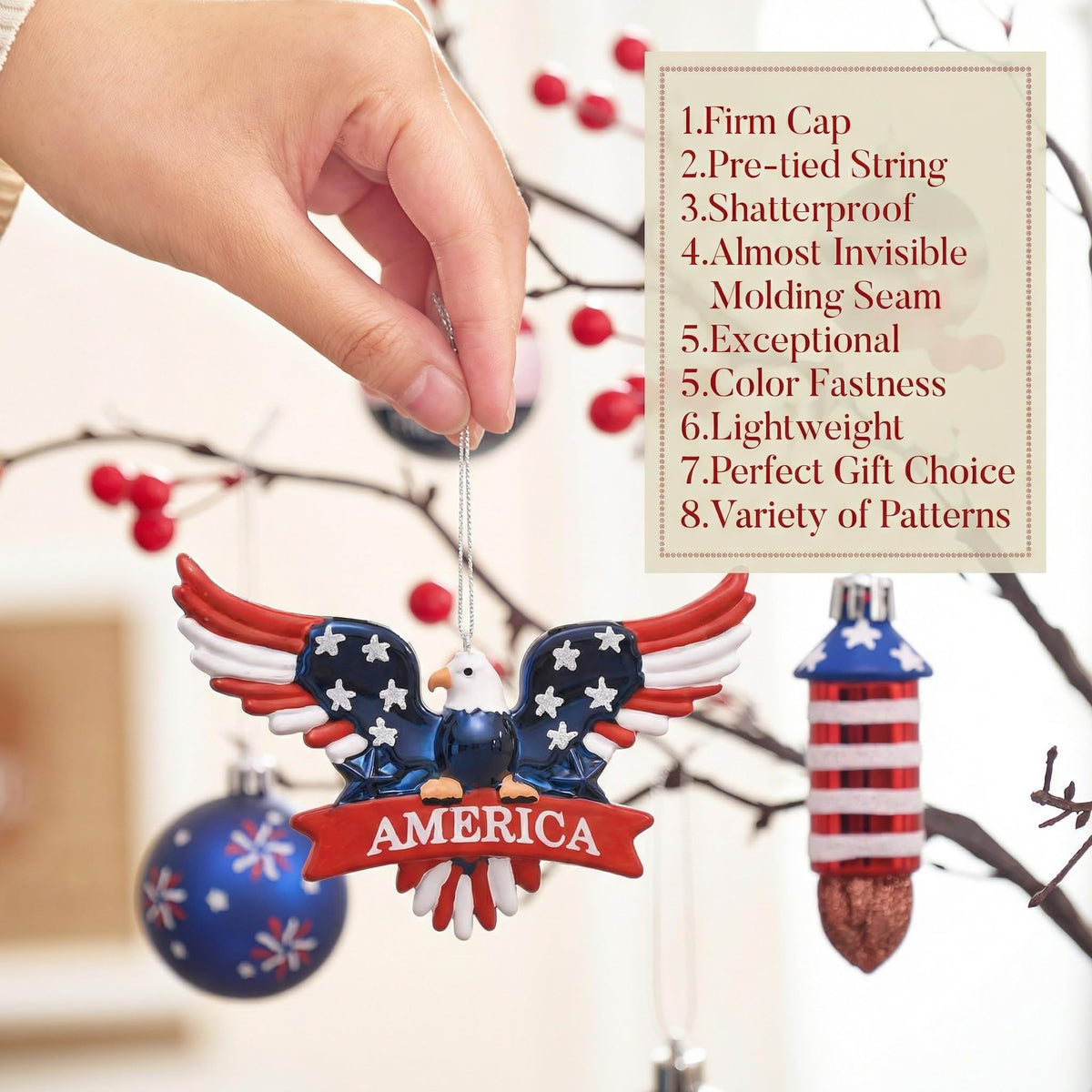 Valery Madelyn glitter finish ornament catches light for festive ambiance.