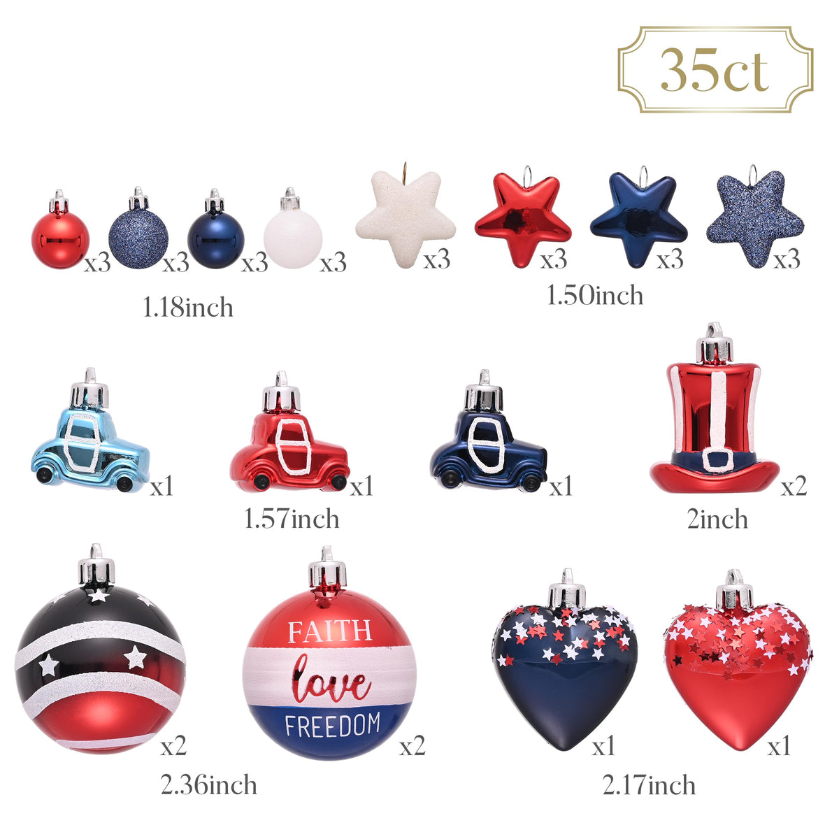 Valery Madelyn heart-shaped ornament highlights Americana style on any holiday.