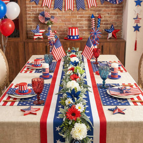 Valery Madelyn indoor outdoor patriotic garland suitable for walls, mantels, and entrances