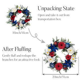 Valery Madelyn indoor/outdoor patriotic wreath suitable for doors and walls.