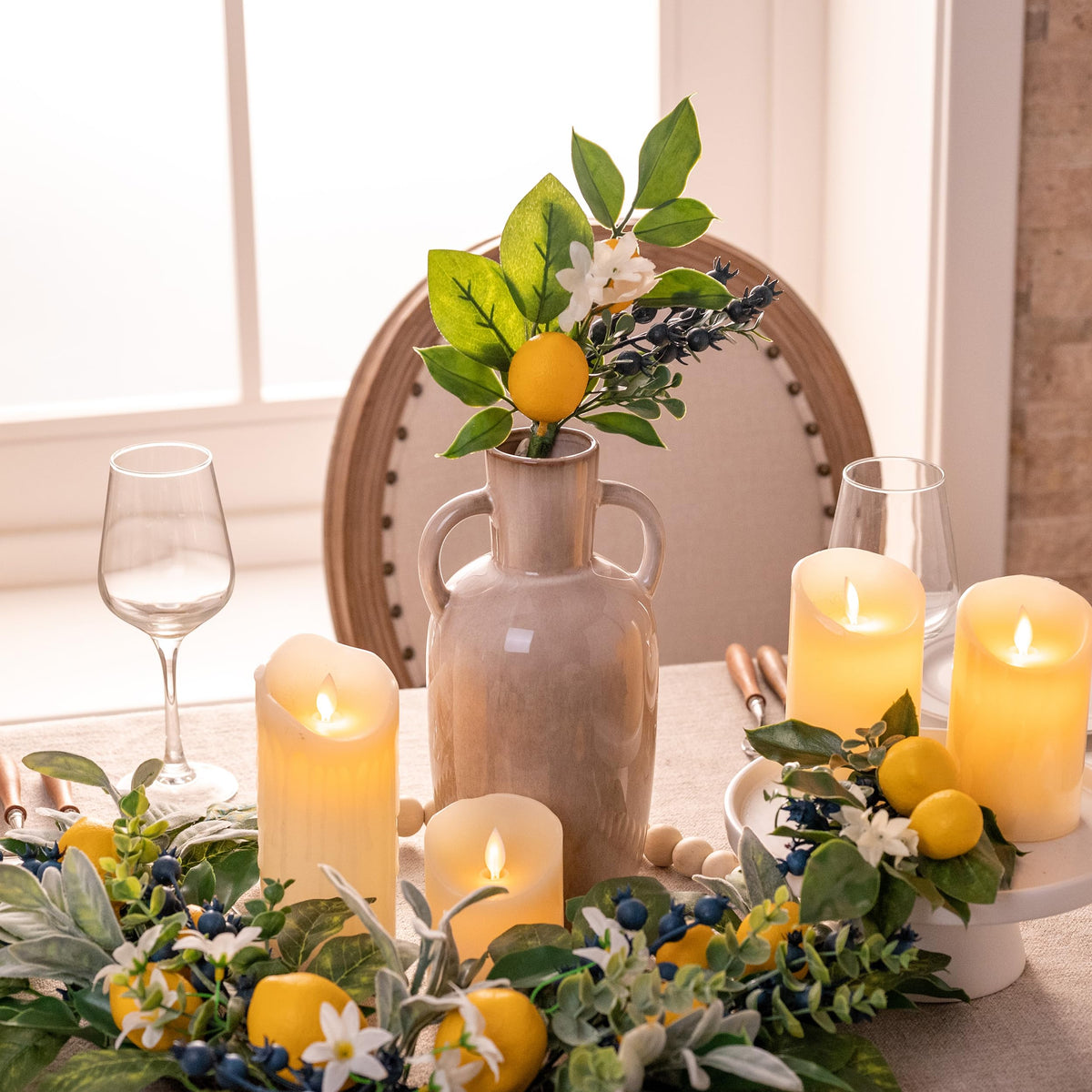 Valery Madelyn lemon picks as a dining room centerpiece for cheerful meals.