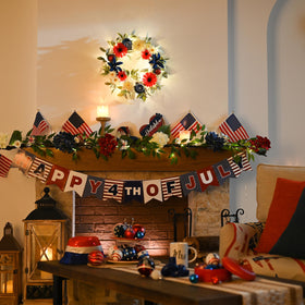 Valery Madelyn wreath with a natural rattan base for a rustic frame.