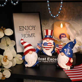 Valery Madelyn compact 4.6 inch gnomes for subtle patriotism indoors.