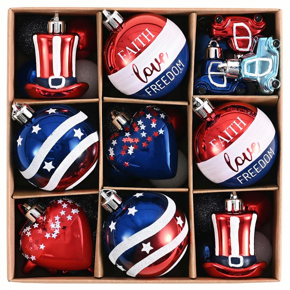 Valery Madelyn patriotic top hat ornament for festive 4th of July decor.