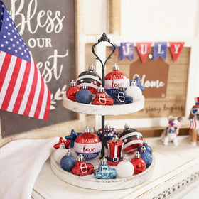Valery Madelyn star ornament enhances patriotic themes with bright color accents.
