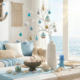 Valery Madelyn textured nautical patterns ornaments add depth and color to coastal arrangements