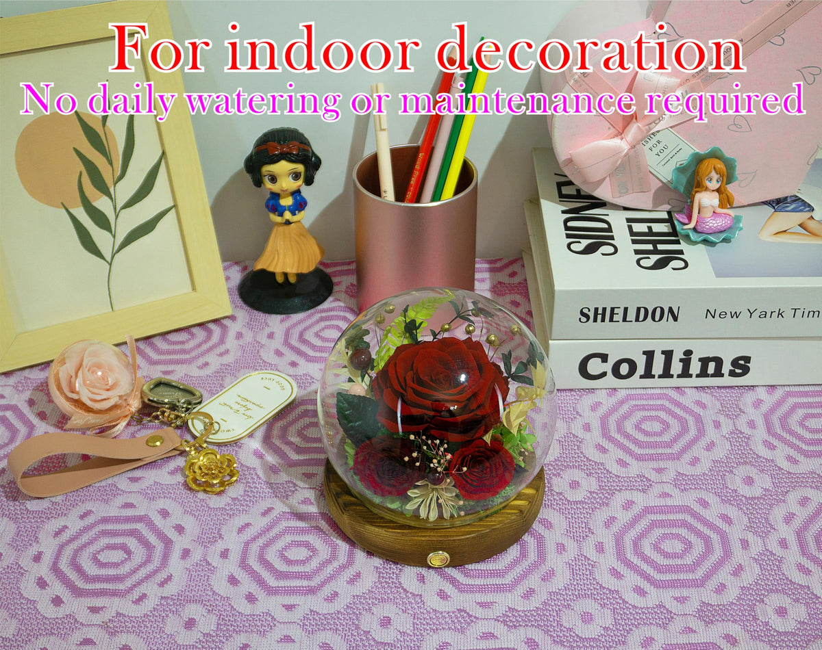 Valley of Rain & Forest preserved flowers detail highlights handcraft quality.