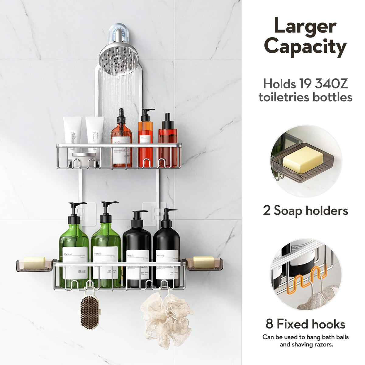 VALORDINE rustproof aluminum shelf resists moisture while holding heavy items.