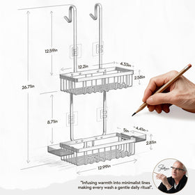 VALORDINE over-door mount shower caddy anchors securely with no tools