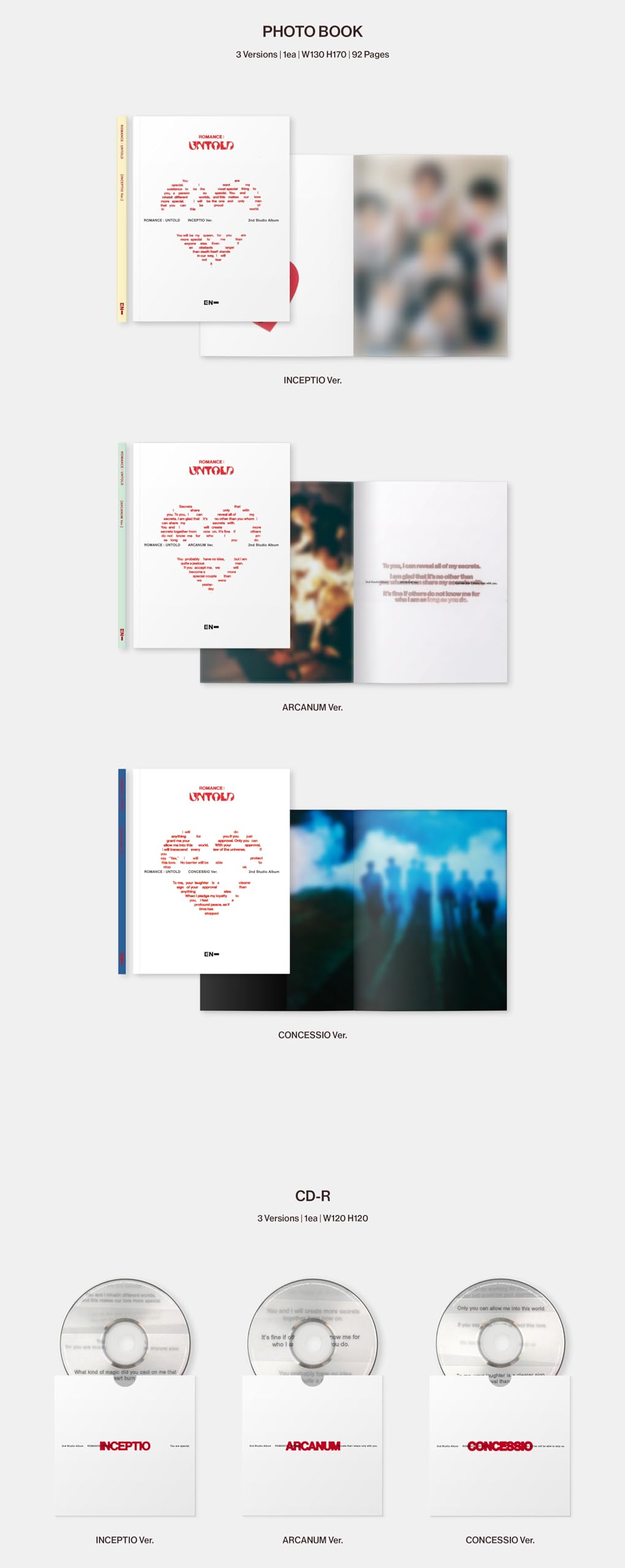 VALUEFLAG ENHYPEN Romance Untold CONCESSIO Ver photobook with 92 pages for immersive moments