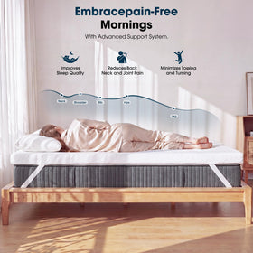 VALUXE king-size topper on bed demonstrates secure fit and plush support.