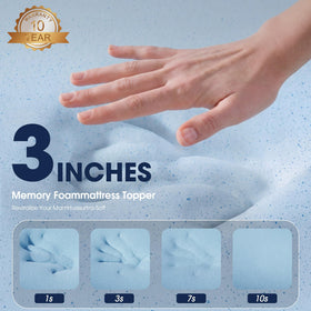 VALUXE memory foam topper close-up highlights breathable, contouring comfort.