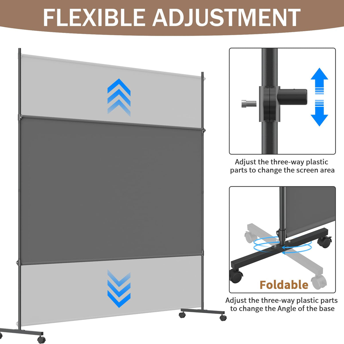 VAMFUTRE privacy screen in office setup demonstrates flexible space division