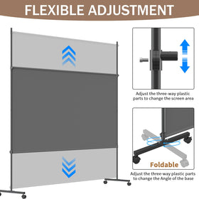 VAMFUTRE privacy screen in office setup demonstrates flexible space division