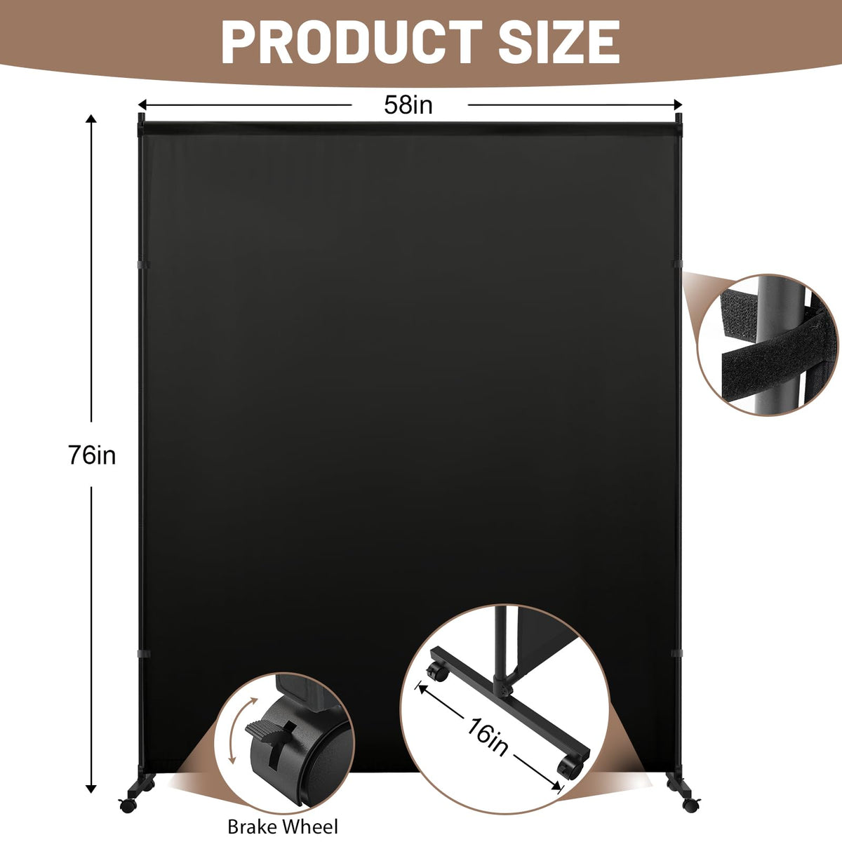 VAMFUTRE privacy screen in black finish blocks sightlines for focused work.