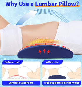 Vamorry back pillow shown under knees for elevation and comfort