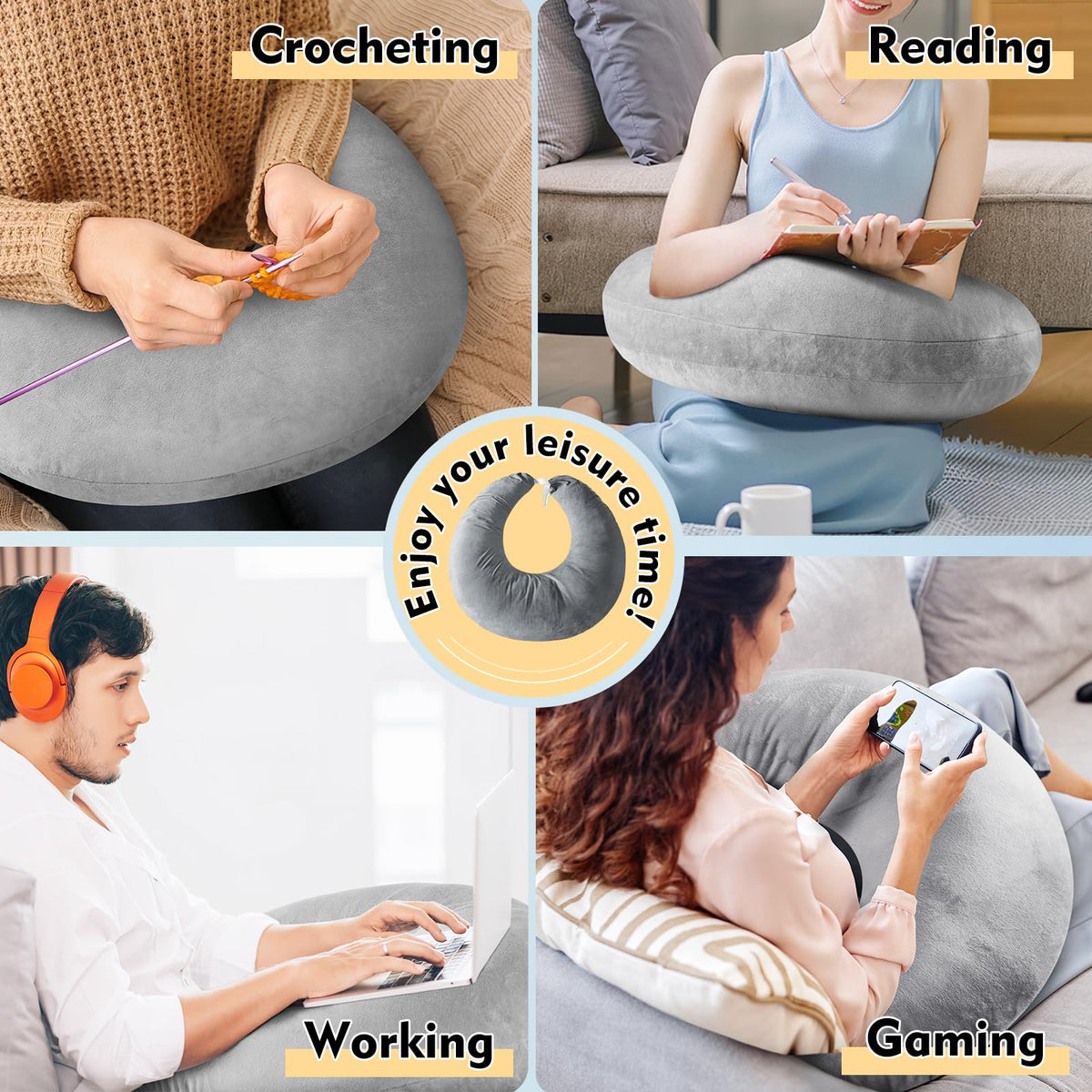 vamorry ergonomic u-shape arm pillow promotes proper posture during extended use