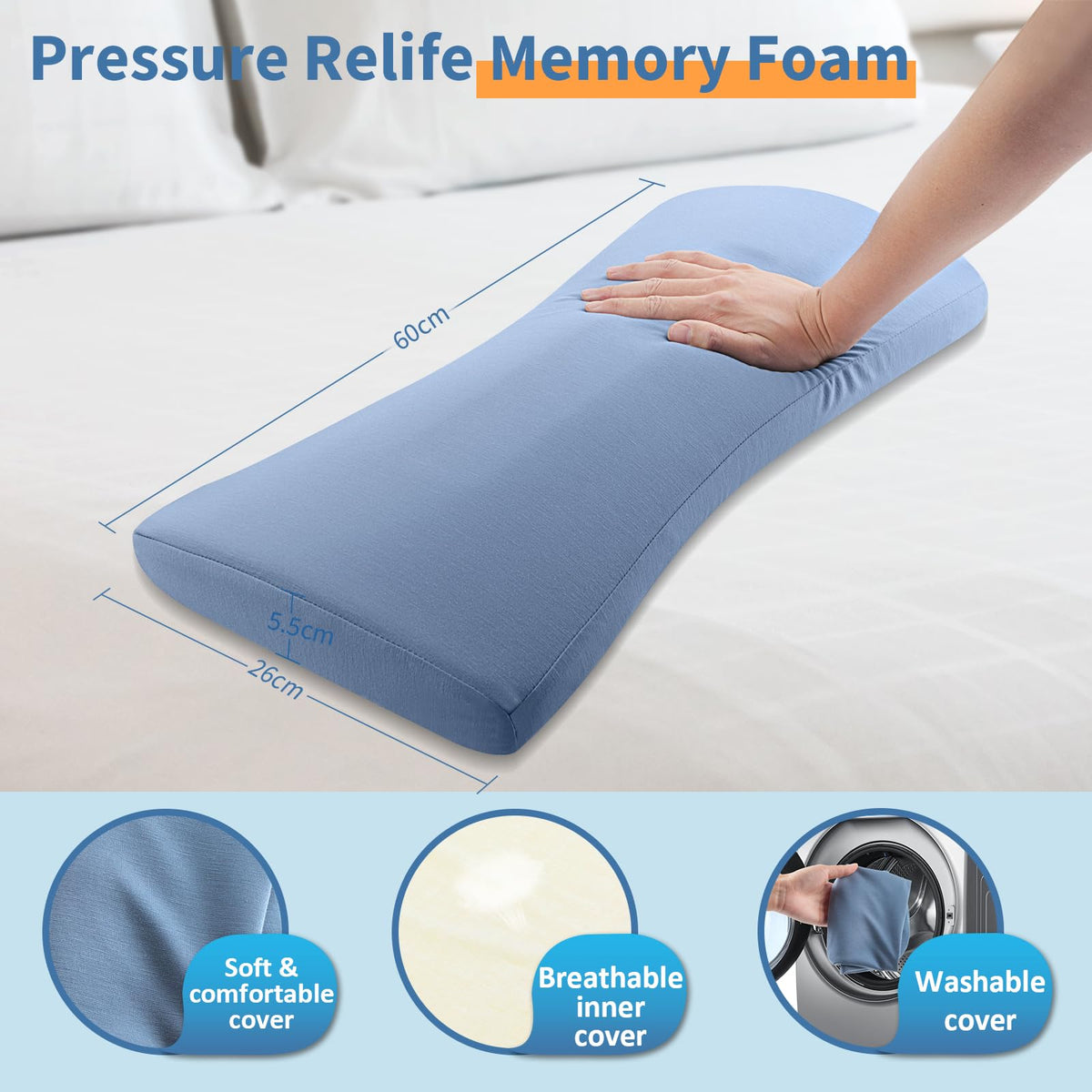 vamorry lumbar pillow spine alignment during sleep with memory foam