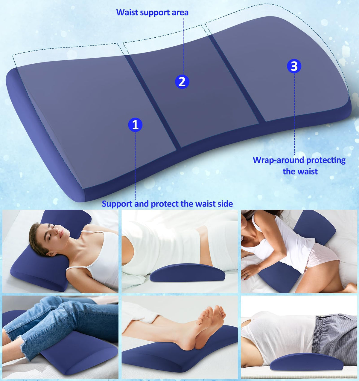 Vamorry lumbar pillow for car or sofa use with flexible support