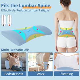 vamorry memory foam lower back pillow contours to your spine for support