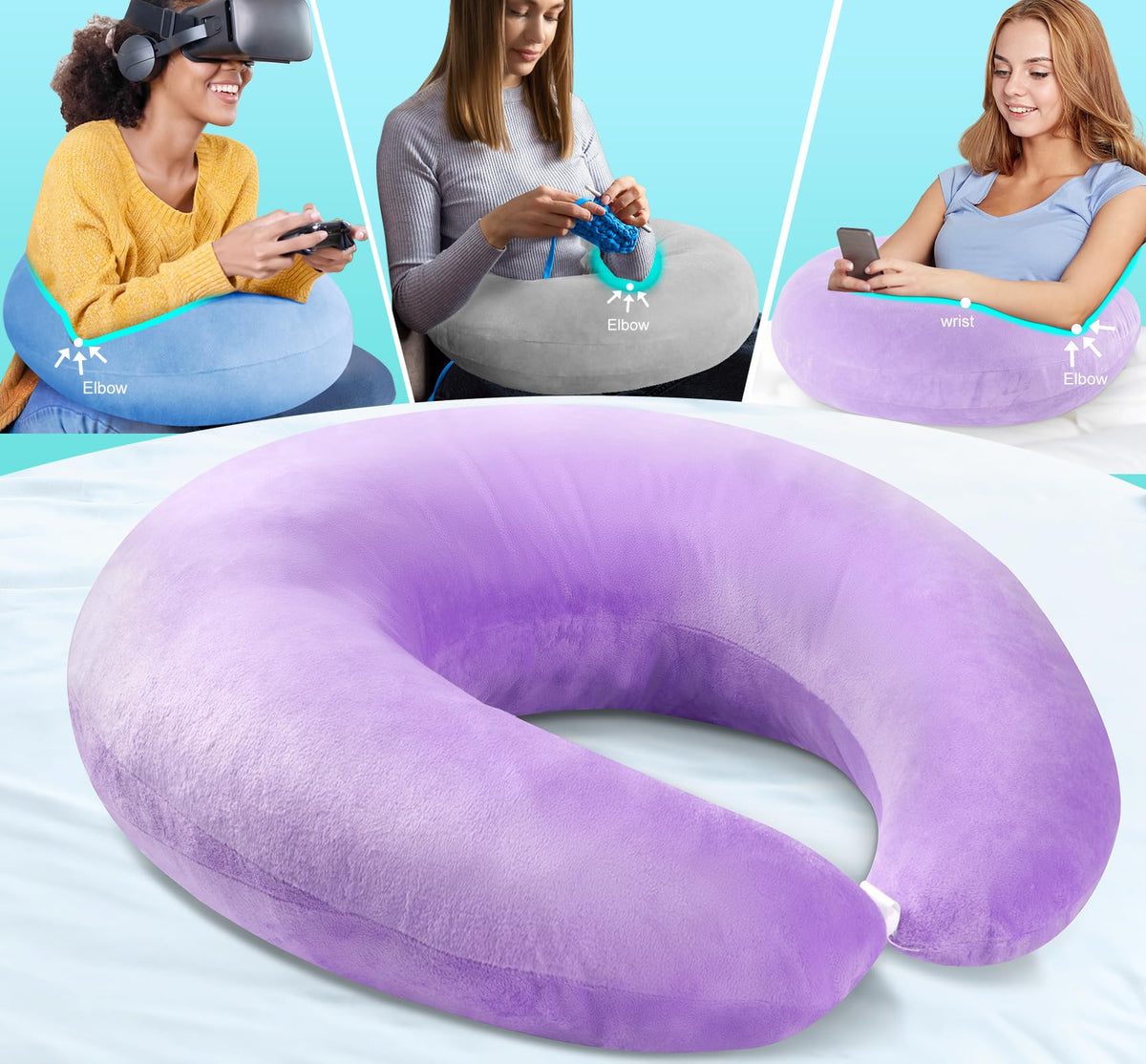 vamorry posture-support for reading and crocheting reduces wrist strain