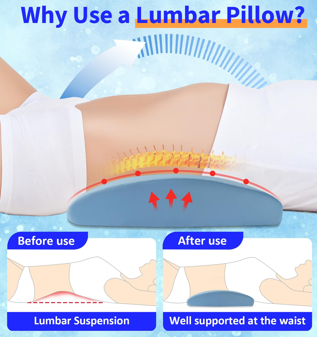 vamorry Under-knees elevation use, elevates legs for targeted comfort and hip relief.