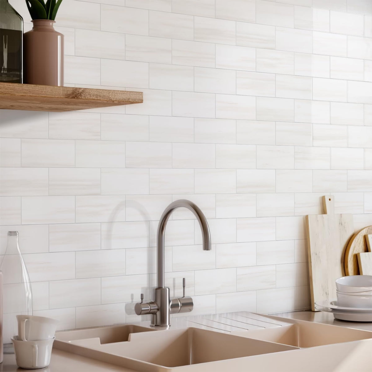 Vamos Tile can be cut easily with a sharp utility knife for custom layouts.