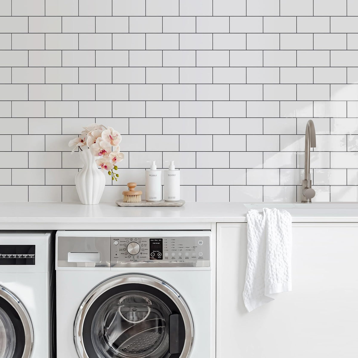 Vamos Tile installed over ceramic tiles demonstrates easy DIY-ready updates.