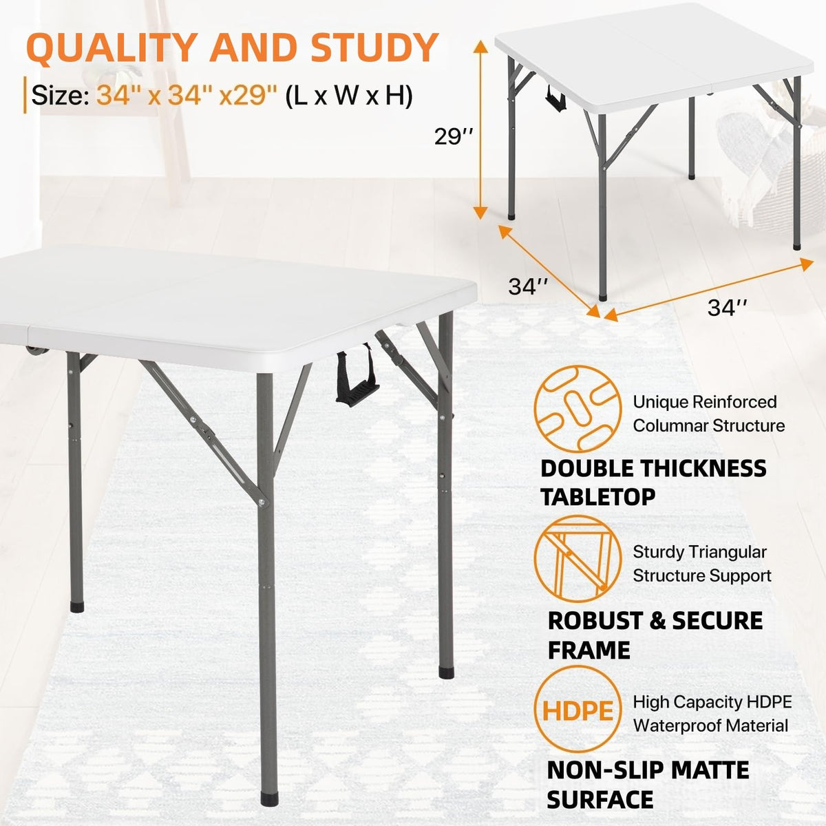 Vampire Killer rounded edge design enhances safety during setup.