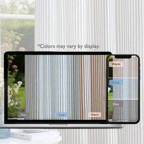 Vangao linen striped curtains blue-light-filtering create a calm, private space.