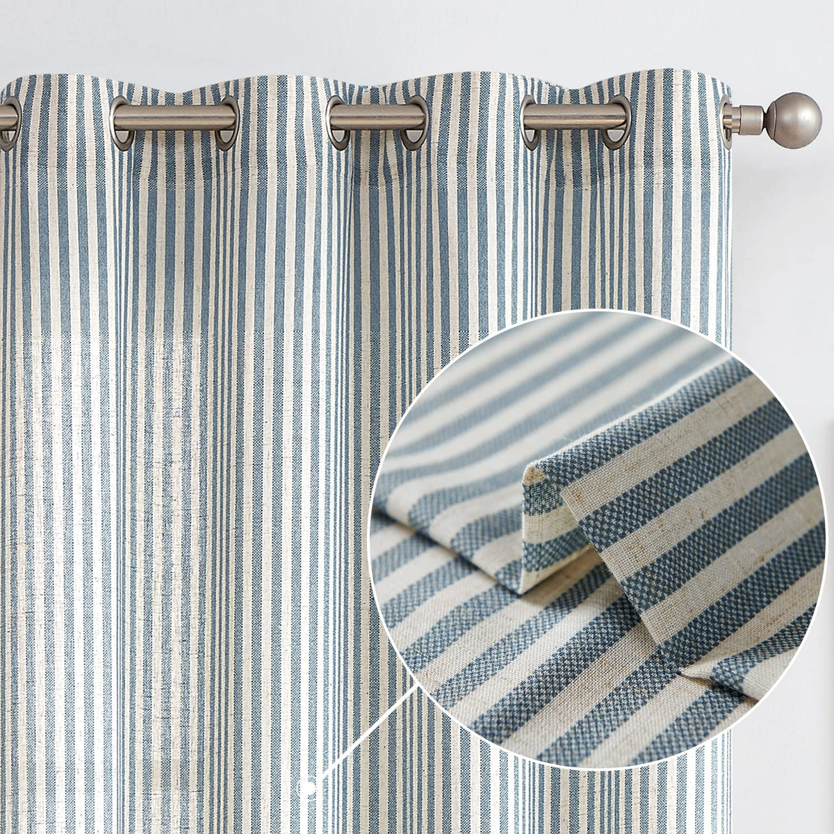Vangao linen striped curtains living room setup provide soft light filtration and style.