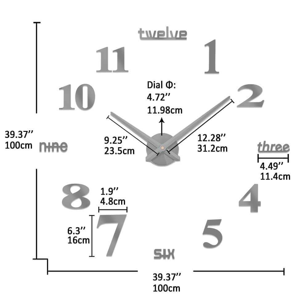 VANGOLD clock installation kit includes stickers and ruler