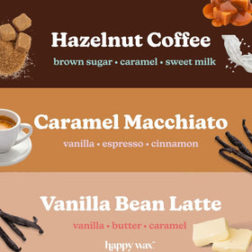 Vanilla Bean Latte wax melt bear fills rooms with creamy sweetness