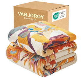 VanJOROY boho throw blanket in 50x60 inches for cozy couch lounging.