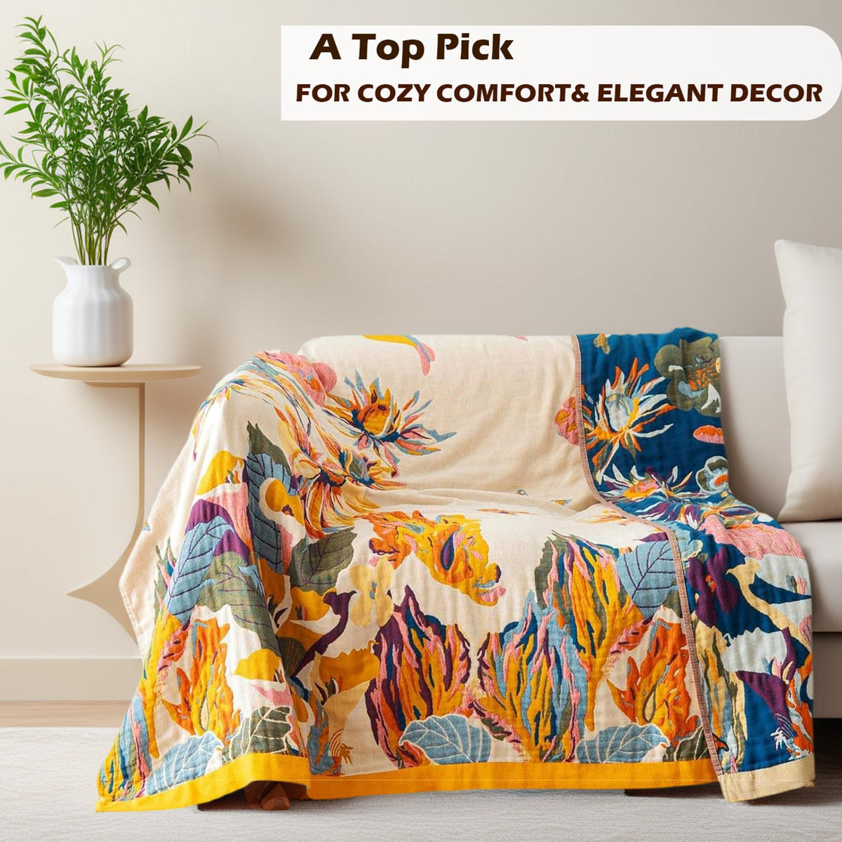 VanJOROY floral butterfly pattern close-up adds delicate farmhouse charm to any room.