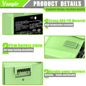 VANPIR ABL-D1 battery extended-runtime image illustrating longer cleaning sessions