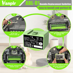 VANPIR ABL-D1 battery installation guide image with quick setup steps