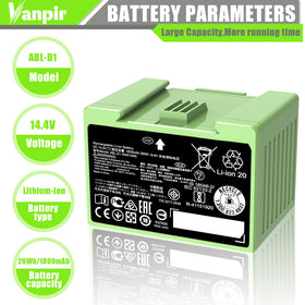 VANPIR ABL-D1 battery side contacts image for Roomba secure connections