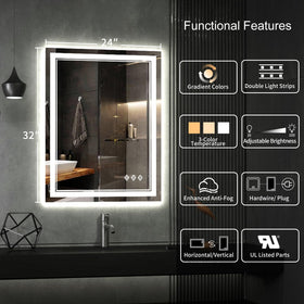 VanPokins LED bathroom mirror with backlit glow for bathroom ambiance
