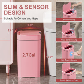 Vanpopubs slim 2-7gal trash bin fits tight bathrooms and dorms