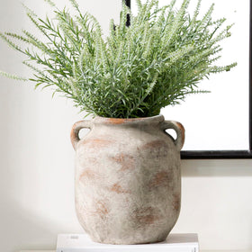 Vanselia ceramic flower vase 7.6-inch handle adds classic charm for fresh blooms