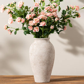 Vanselia ceramic flower vase large 11in front view enhances entryway display with timeless farmhouse charm