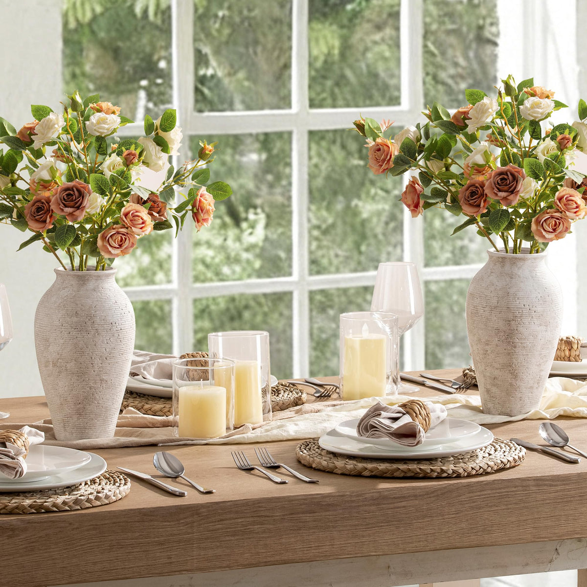 Vanselia vase large 11in with flowers showcases fresh arrangements with rustic elegance