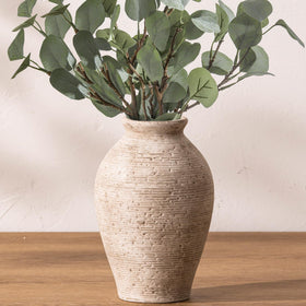 Vanselia ceramic vase large 9-inch front view enhances living spaces
