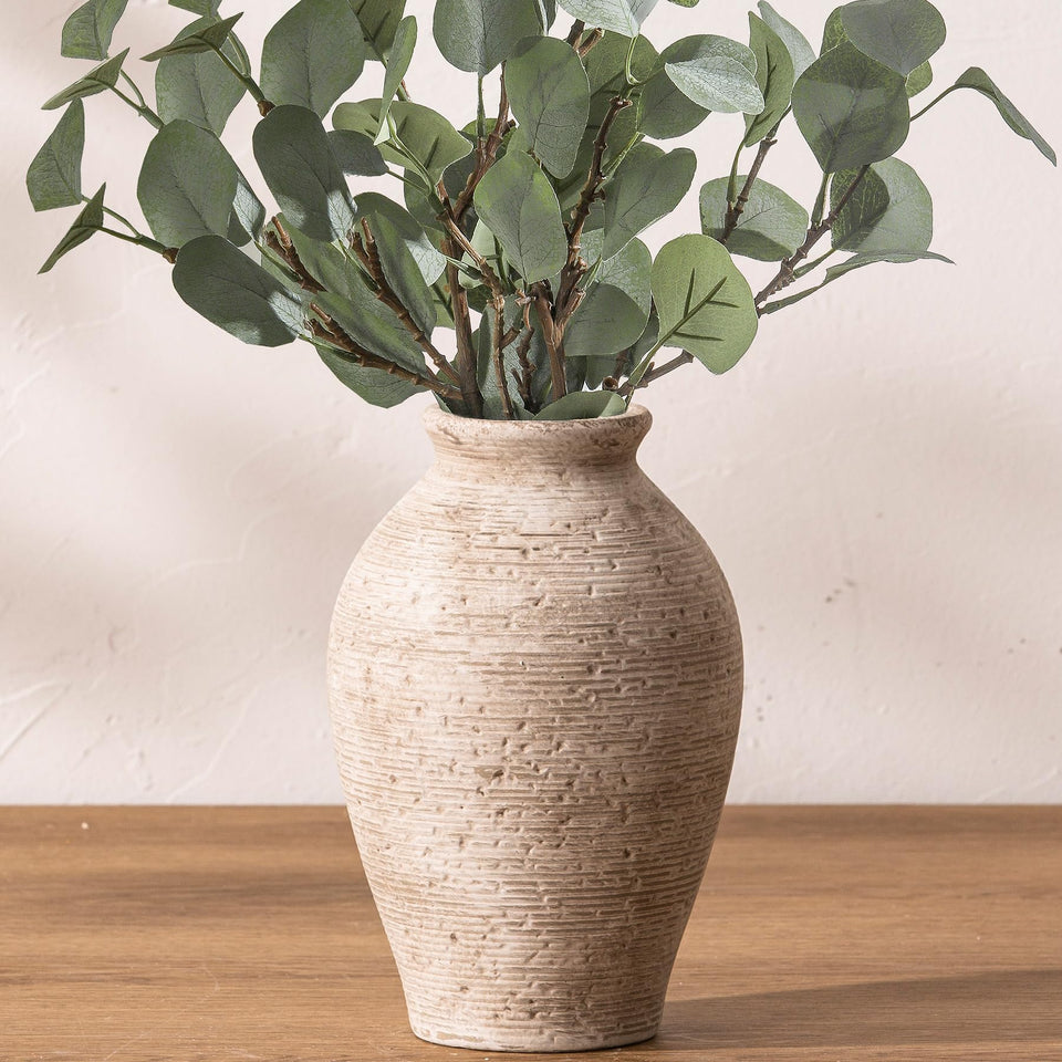 Vanselia ceramic vase large 9-inch front view enhances living spaces