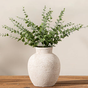 Vanselia ceramic flower vase with a small farmhouse table design for fresh or faux blooms