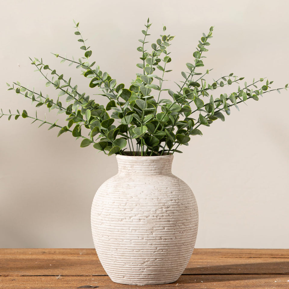 Vanselia ceramic flower vase with a small farmhouse table design for fresh or faux blooms