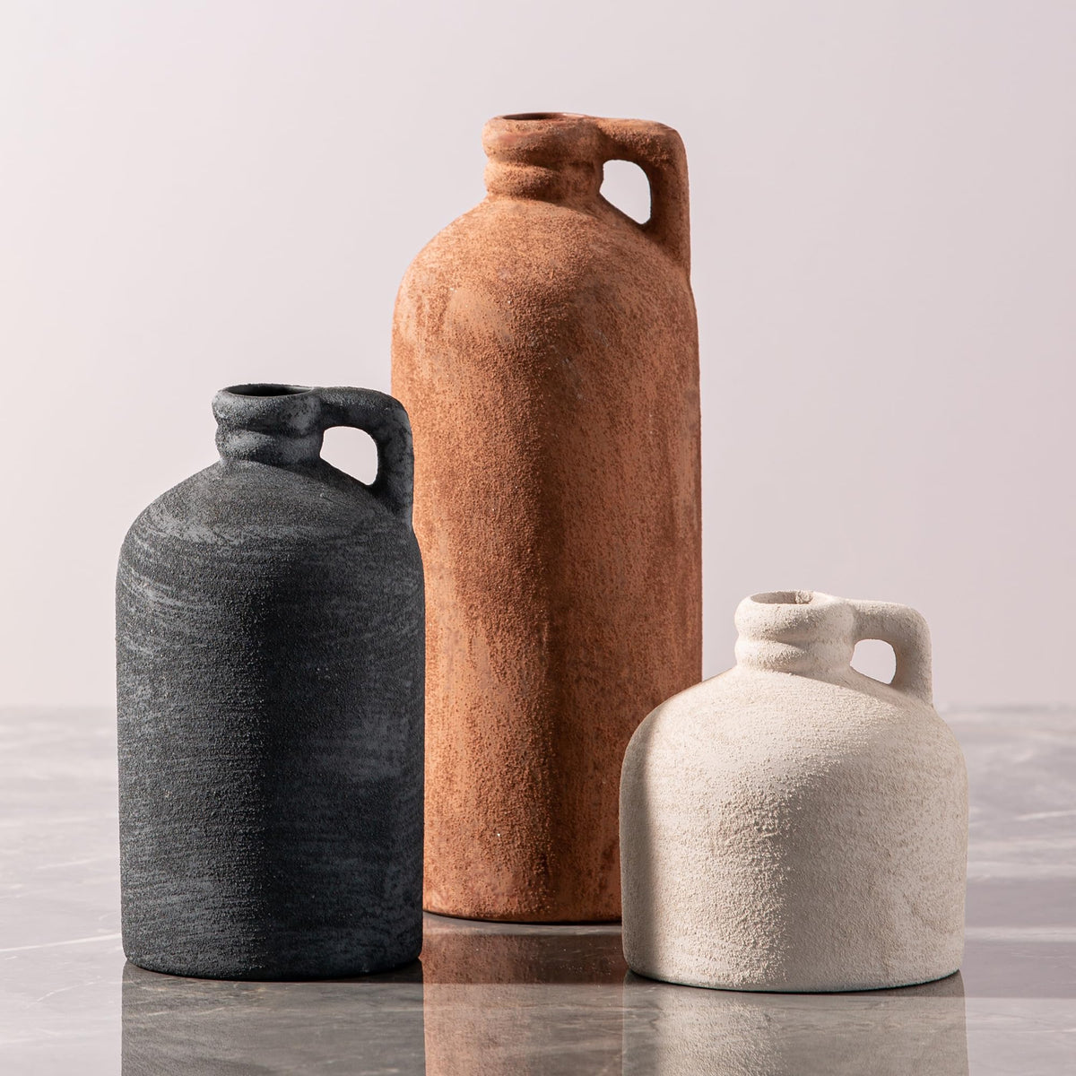 Vanselia ceramic vase set of 3 large vase for living room arrangements.