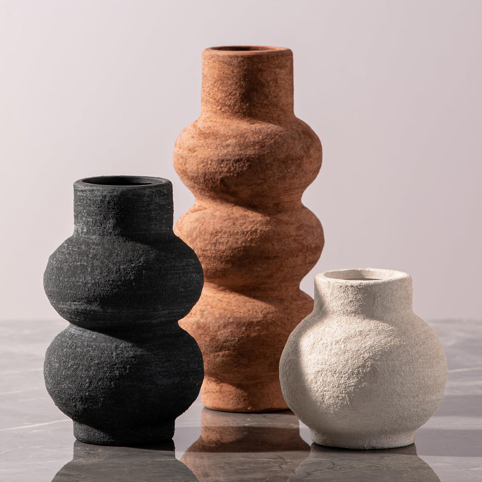 Vanselia ceramic vase set 3 large for a dramatic living room centerpiece.